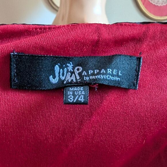 NWT Vintage Y2K Jump Mini Dress Red Satin Strapless Party Ombre Size 3 - Picture 10 of 11